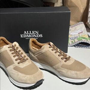 Allen Edmonds Tan Suede & Leather Sneakers